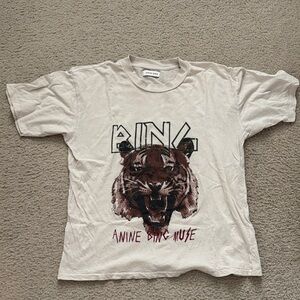 Anine Bing Cream Tiger Graphic Tee